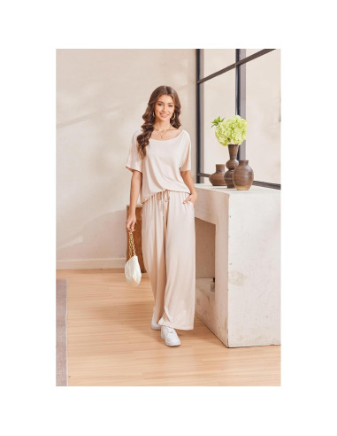 Conjunto de Lounge para Mujeres Cnlinkco Caqui 2 Piezas