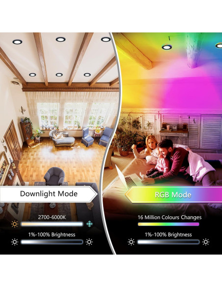 Iluminación empotrada inteligente CycevSun 6" RGB 2700-6000K