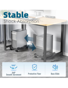 Soporte para CPU CABTE Ajustable con Ruedas 20-30 cm Gris 2