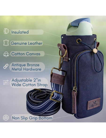 Bolsa de Agua Cruzada Solly and Rue | Lona Algodón Aislada