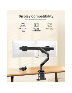 Soporte Doble para Monitor Ergounion 34" Ajustable Negro 2