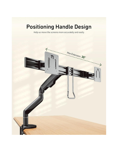 Soporte Doble para Monitor Ergounion 34" Ajustable Negro