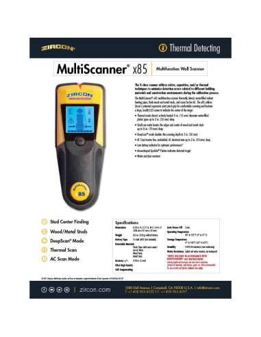 Zircon MultiScanner x85 Escáner Térmico y Detección Eléctrica
