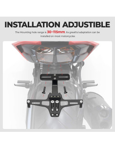 Soporte de Placa KEMIMOTO Aspire Ajuste Universal Negro 2