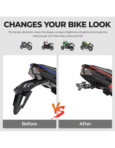 Soporte de Placa KEMIMOTO Aspire Ajuste Universal Negro