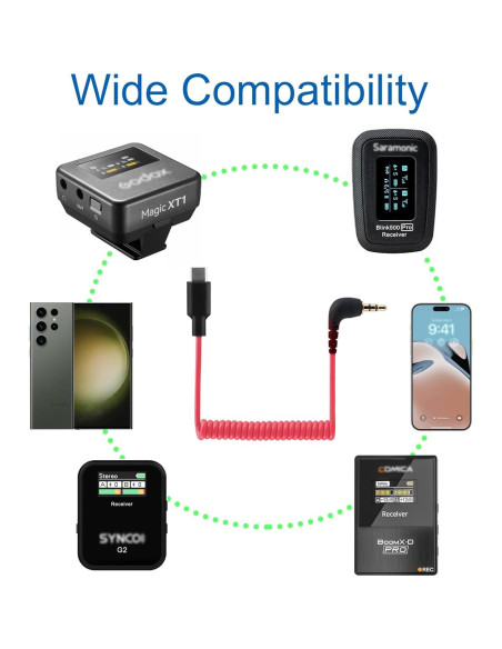 Cable USB C a TRS JCMOYUTY 3.5mm Audio Inalámbrico