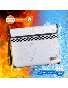 Bolsa a Prueba de Fuego LOJGOAY 33x28 cm Resistente al Agua 2