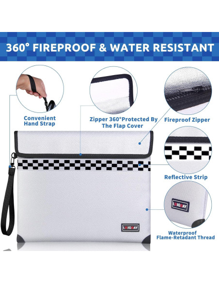 Bolsa a Prueba de Fuego LOJGOAY 33x28 cm Resistente al Agua