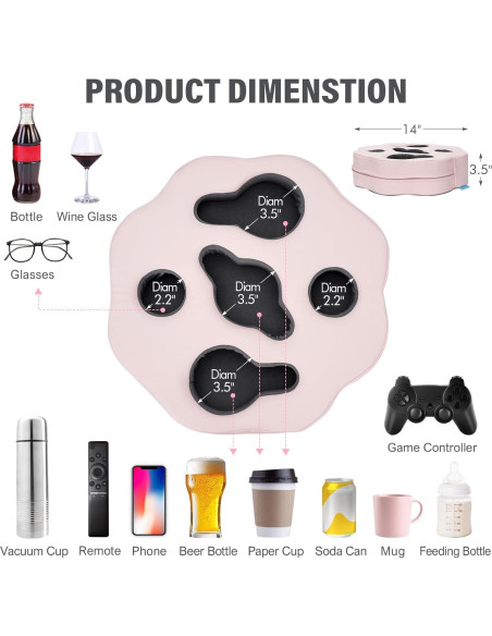 Cojín Soporte para Tazas IGOHEALS Rosa PU 35,56 cm