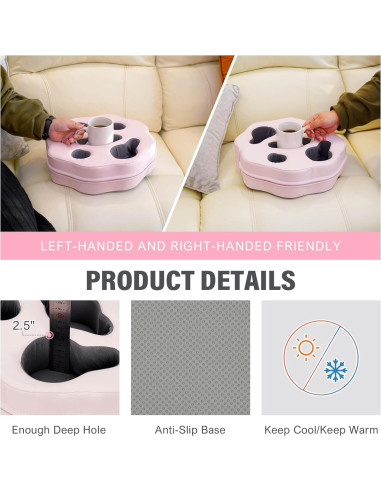 Cojín Soporte para Tazas IGOHEALS Rosa PU 35,56 cm