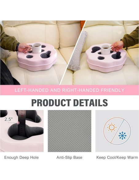 Cojín Soporte para Tazas IGOHEALS Rosa PU 35,56 cm