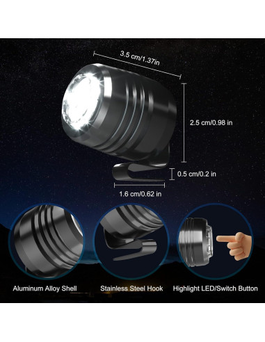 Faros Recargables AUKSKY para Zapatos Clog, Luz Ajustable