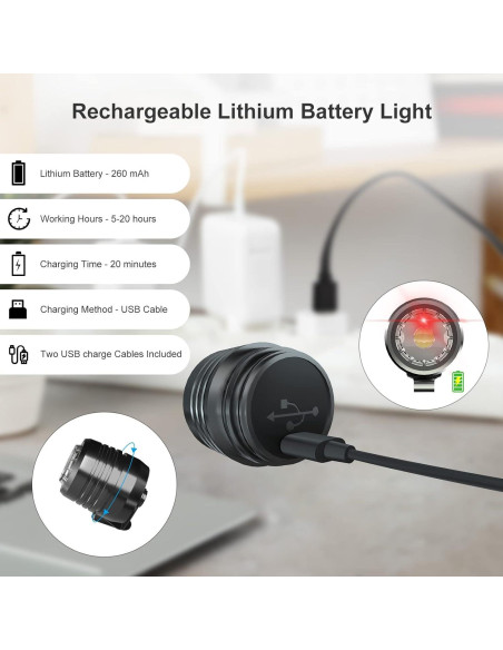 Faros Recargables AUKSKY para Zapatos Clog, Luz Ajustable