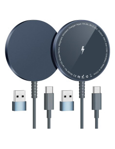 Cargador Inalámbrico Magnético Azul para iPhone 16 15 14 13