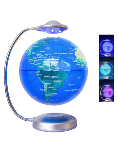 Globo Flotante RNUIE 20 cm LED Rotación 3D Mapa del Mundo