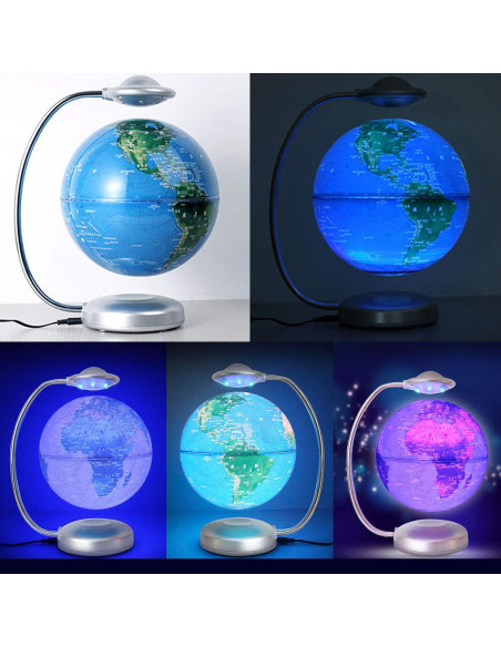 Globo Flotante RNUIE 20 cm LED Rotación 3D Mapa del Mundo