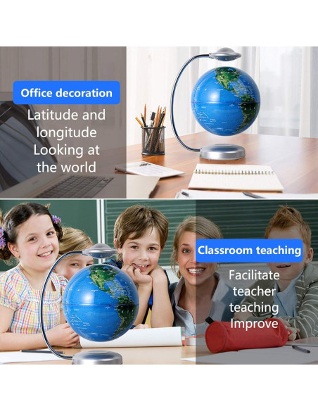 Globo Flotante RNUIE 20 cm LED Rotación 3D Mapa del Mundo