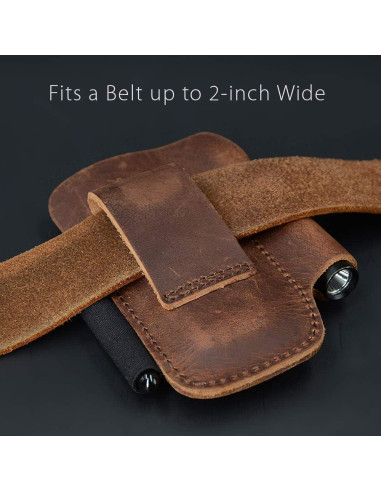 Funda de Cuero Diodrio para Cuchillo EDC Castaño 11.43 cm