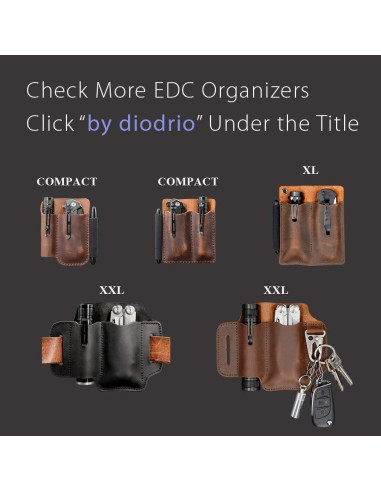 Funda de Cuero Diodrio para Cuchillo EDC Castaño 11.43 cm