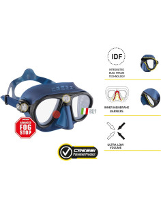 Cressi Máscara y Snorkel Calibro Corsica Antivaho Azul 2