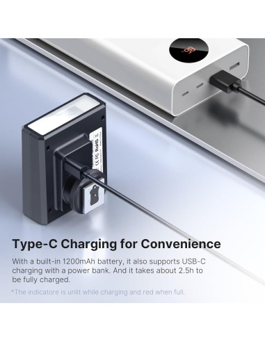 Flash Ulanzi LM20 Speedlite GN12 CCT 5600K para cámaras