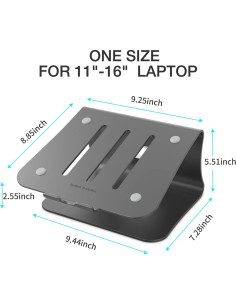 Soporte para Laptop de Aluminio Bestand Gris 24x22.5cm 2