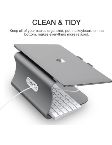 Soporte para Laptop de Aluminio Bestand Gris 24x22.5cm
