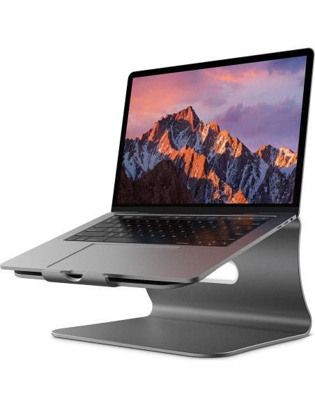 Soporte para Laptop de Aluminio Bestand Gris 24x22.5cm