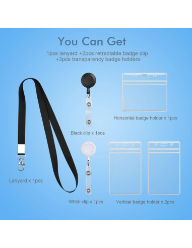 Mcyye 3 Sujetadores de Identificación Retráctiles con Clip