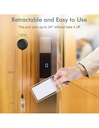 Mcyye 3 Sujetadores de Identificación Retráctiles con Clip