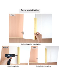 5 Tiradores de dedo Sunlithor Aluminio 120mm Latón Cepillado 2