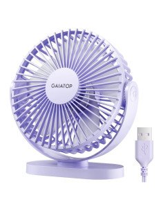 Gaiatop Ventilador de Escritorio USB 13.97 cm 3 Velocidades Morado