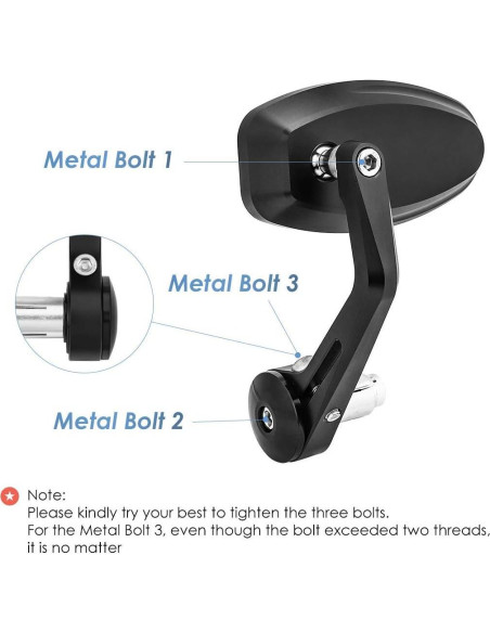 Espejo Retrovisor KEMIMOTO CNC Antideslumbrante 9.8x4.9cm