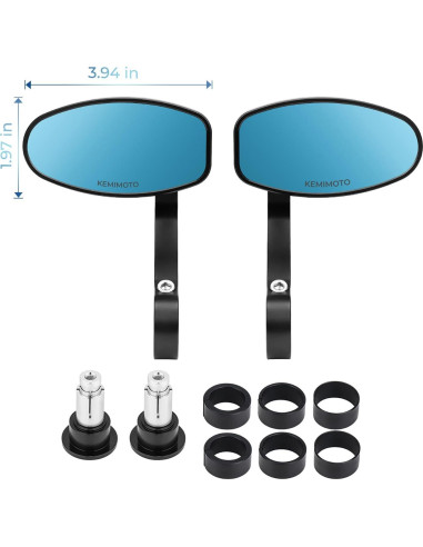 Espejo Retrovisor KEMIMOTO CNC Antideslumbrante 9.8x4.9cm