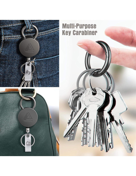 Combo 2 Sujetadores Insignias Retráctiles Azrra Negro Mate