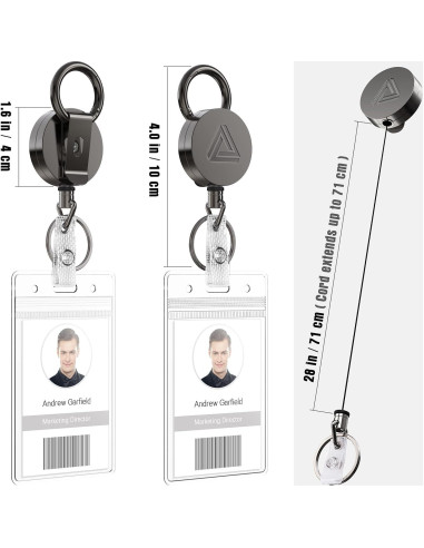 Combo 2 Sujetadores Insignias Retráctiles Azrra Negro Mate