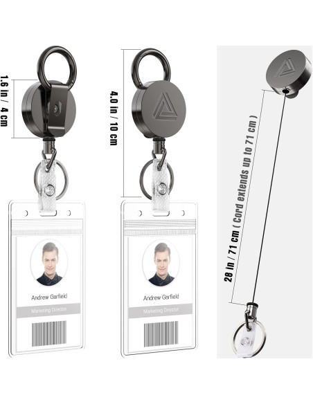 Combo 2 Sujetadores Insignias Retráctiles Azrra Negro Mate