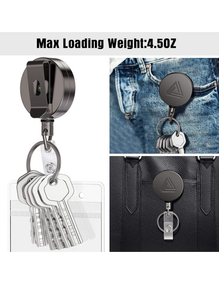 Combo 2 Sujetadores Insignias Retráctiles Azrra Negro Mate