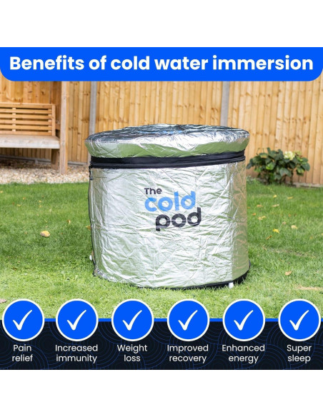 Tapa de Baño de Hielo The Cold Pod 88L Aislante Plateada