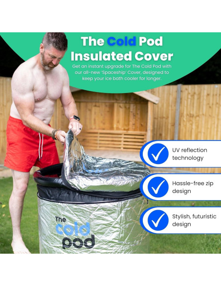 Tapa de Baño de Hielo The Cold Pod 88L Aislante Plateada