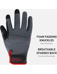 Guantes de Trabajo HANDLANDY Táctiles Unisex Grises 2
