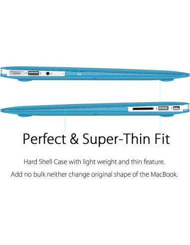 UESWILL Funda Dura Azul Aqua para MacBook Air 13" 2010-2017