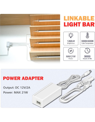 ILUMINACIÓN LED MYPLUS Kit 6 Barras 30cm Luz Cálida 1260lm