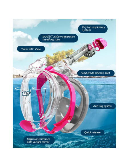 Máscara de Snorkel QingSong 180 Antivaho y Antifugas