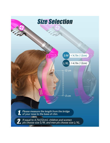 Máscara de Snorkel QingSong 180 Antivaho y Antifugas