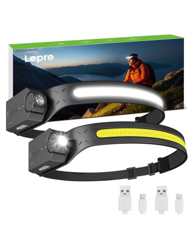 Linterna Frontal LED Lepro PR320019-2 Recargable 350 Lúmenes