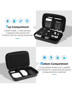 ProCase Funda Dura Organizador Electrónico Grande Negro 2