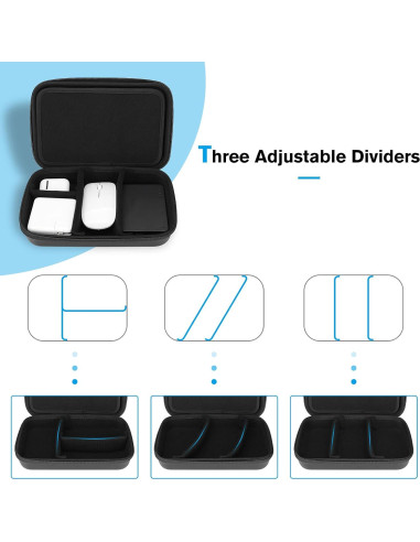 ProCase Funda Dura Organizador Electrónico Grande Negro