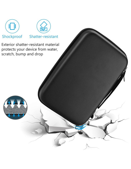 ProCase Funda Dura Organizador Electrónico Grande Negro