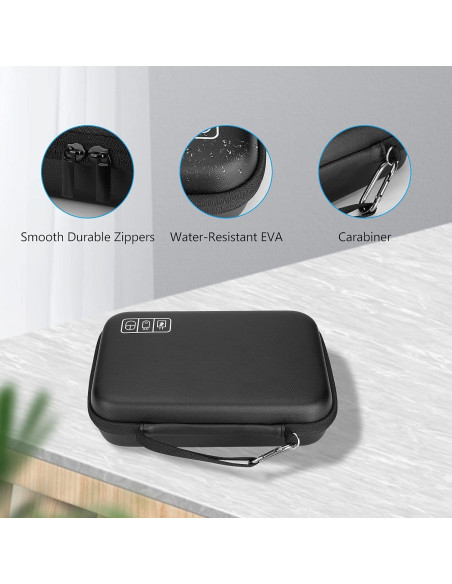 ProCase Funda Dura Organizador Electrónico Grande Negro